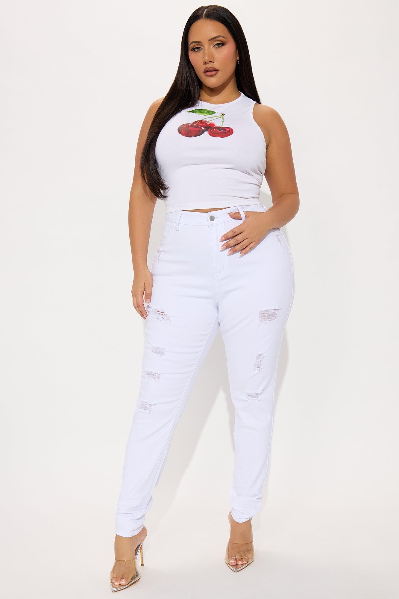 Tall Salem Sculpting Distressed High Rise Stretch Skinny Jeans - White Female Product Image