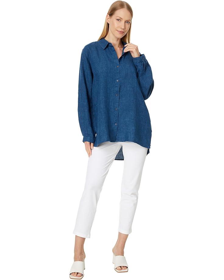 Women's Eileen Fisher Classic Collar Long Shirt Product Image
