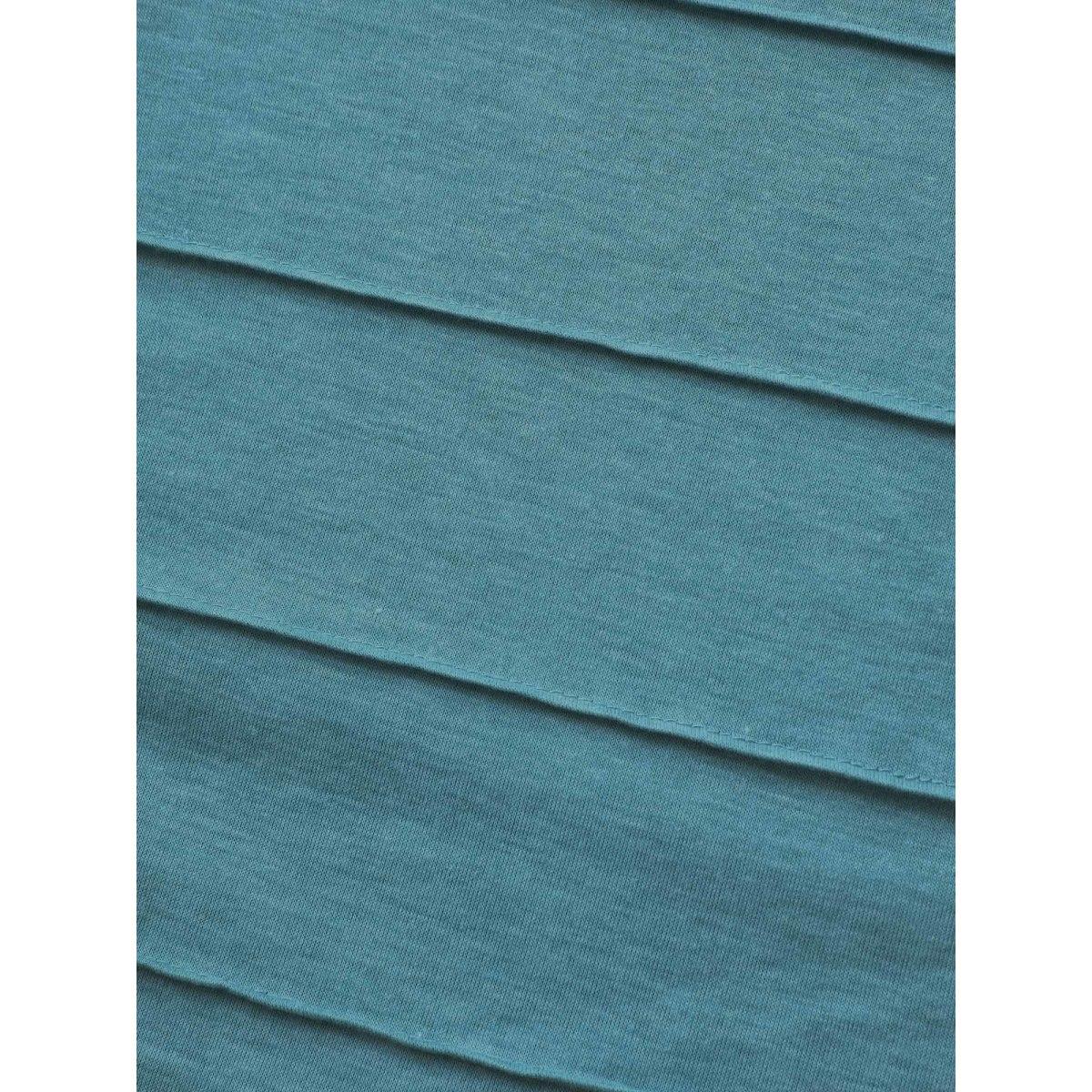 Plus Size Seam Bodice Heather Knit Plain Midi Dress Cerulean Women Knit Dresses Bloomchic 14-16/1X Product Image