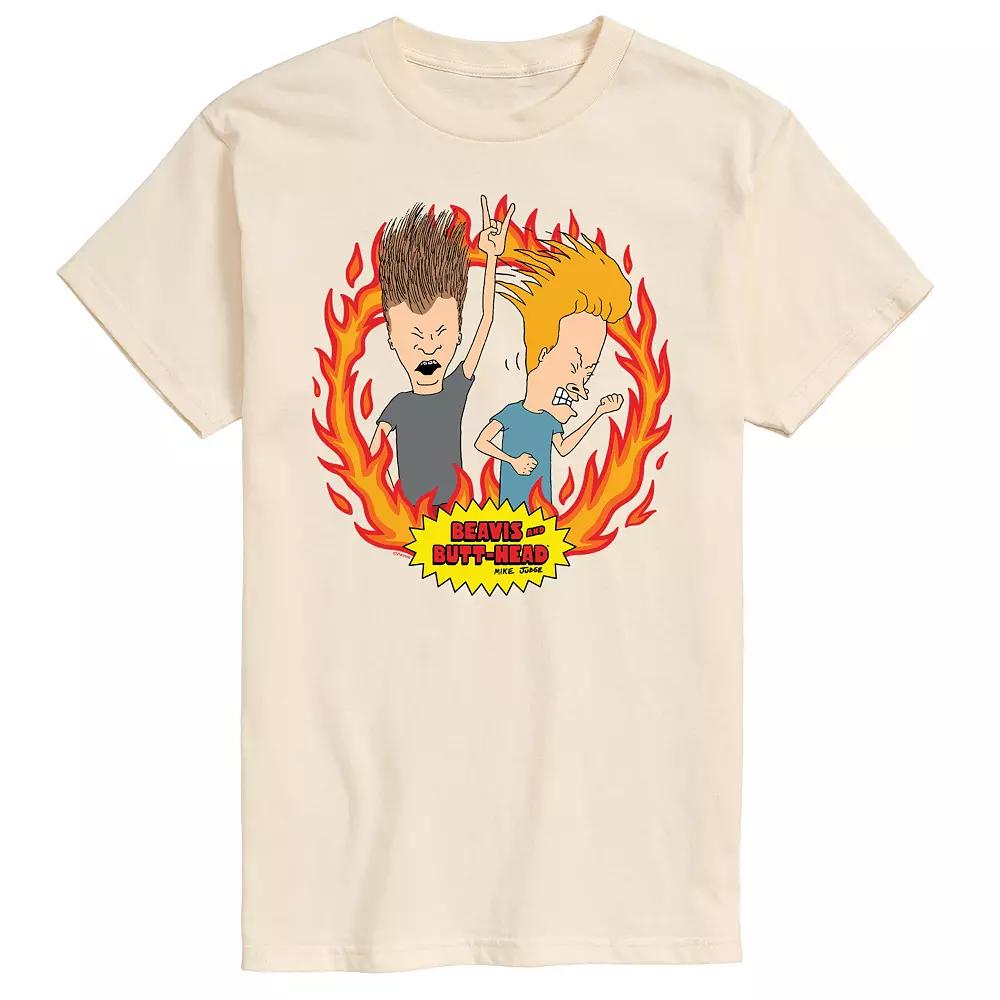 Men's Beavis And Butthead Rock Flames Tee,  Product Image