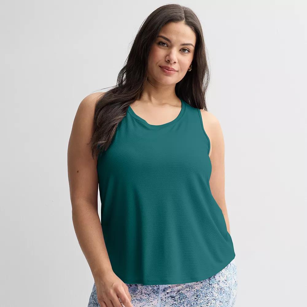 Plus Size Tek Gear® Mesh Racer Back Tank, Women's, Size: 2XL, Dark Blue Teal Product Image