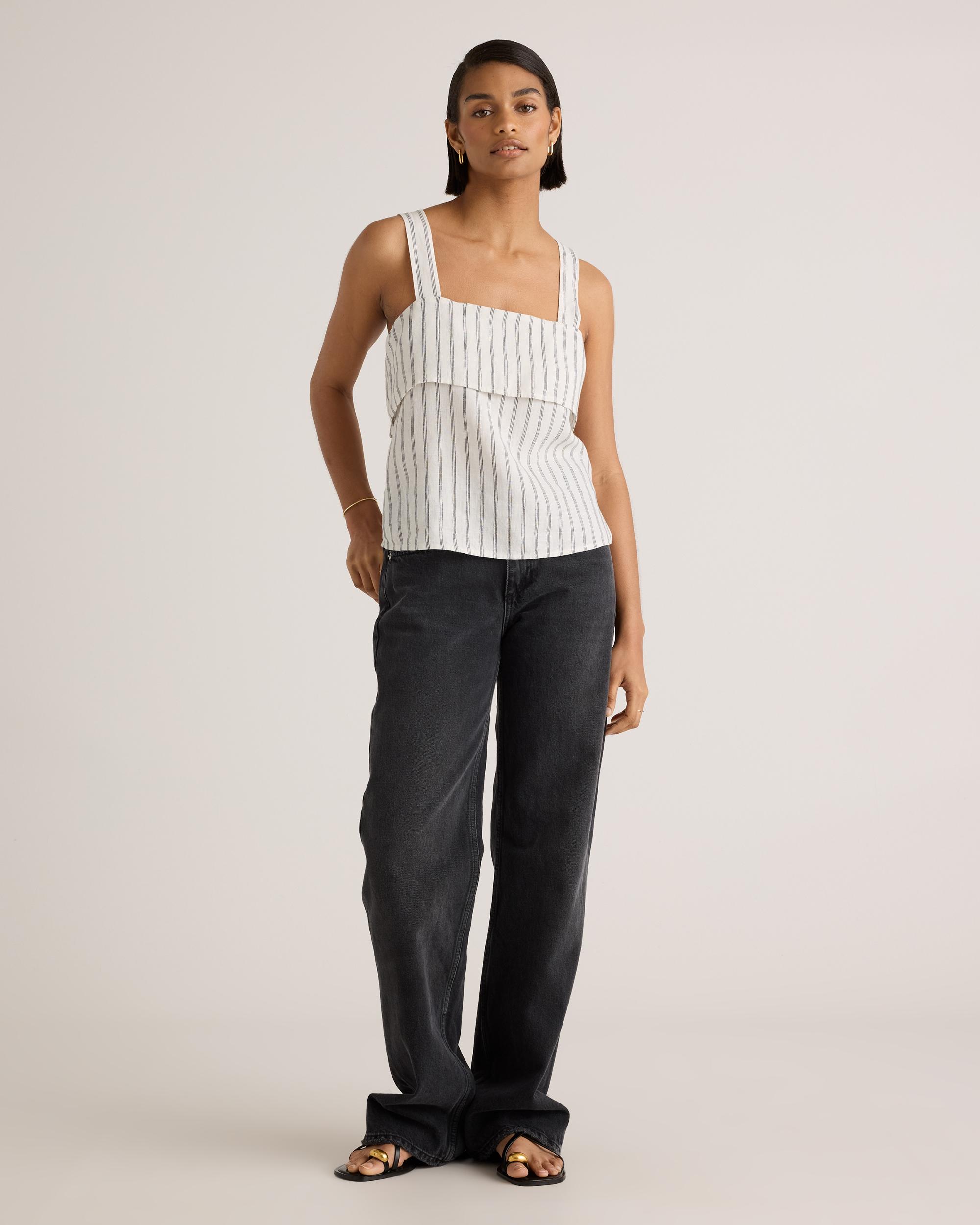 Quince | Women's 100% European Linen Square Neck Tank Top Product Image