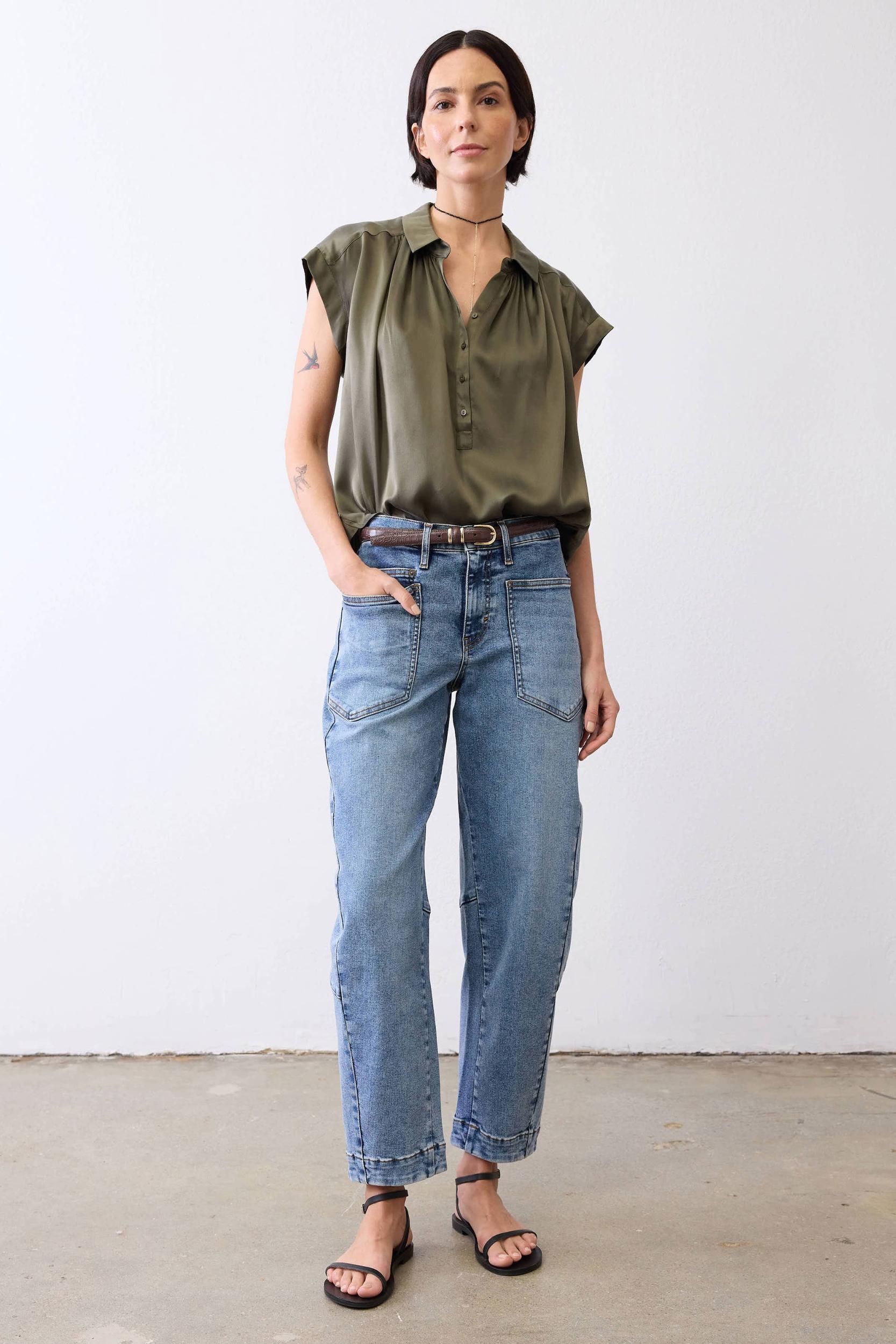 The Nonchalant Oversized Silk Blouse Product Image