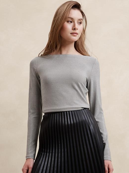 Sparkle Boat-Neck Top Product Image