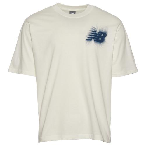 New Balance Mens New Balance Schematic Blur T-Shirt - Mens White/Black Product Image