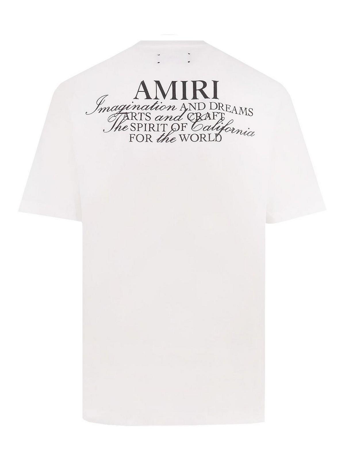 AMIRI Black Crewneck T-shirt With Logo Lettering On Front And Rear Product Image