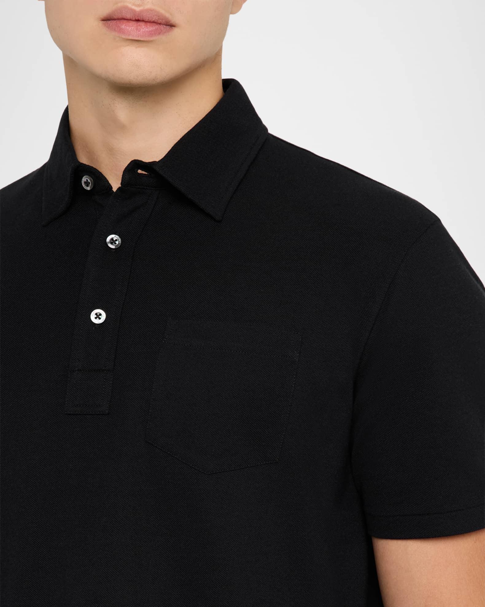 Men's Cotton and Cashmere Pique Pocket Polo Shirt Product Image