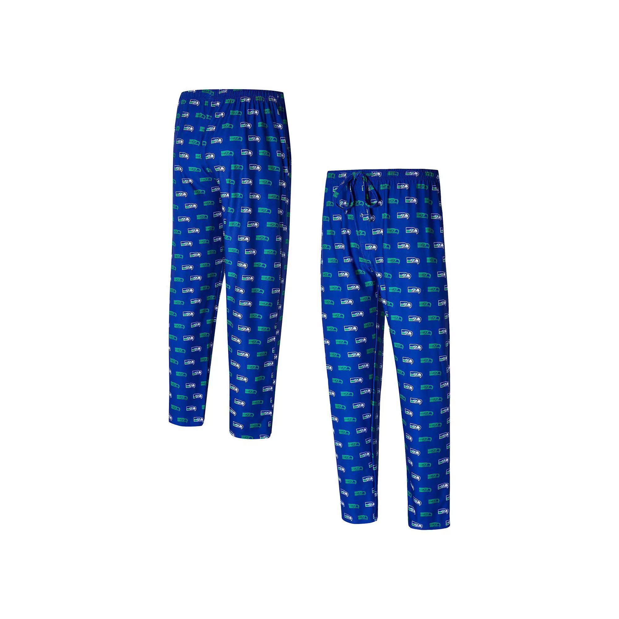Men's Concepts Sport Royal Seattle Seahawks Record Throwback All Over Knit Pants, Size: 2XL, Blue Product Image