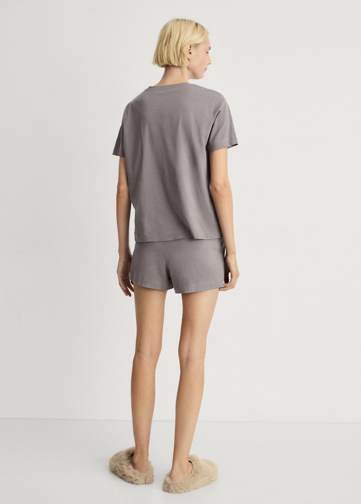 Two-piece short cotton pajama set - Women | MANGO USA Product Image