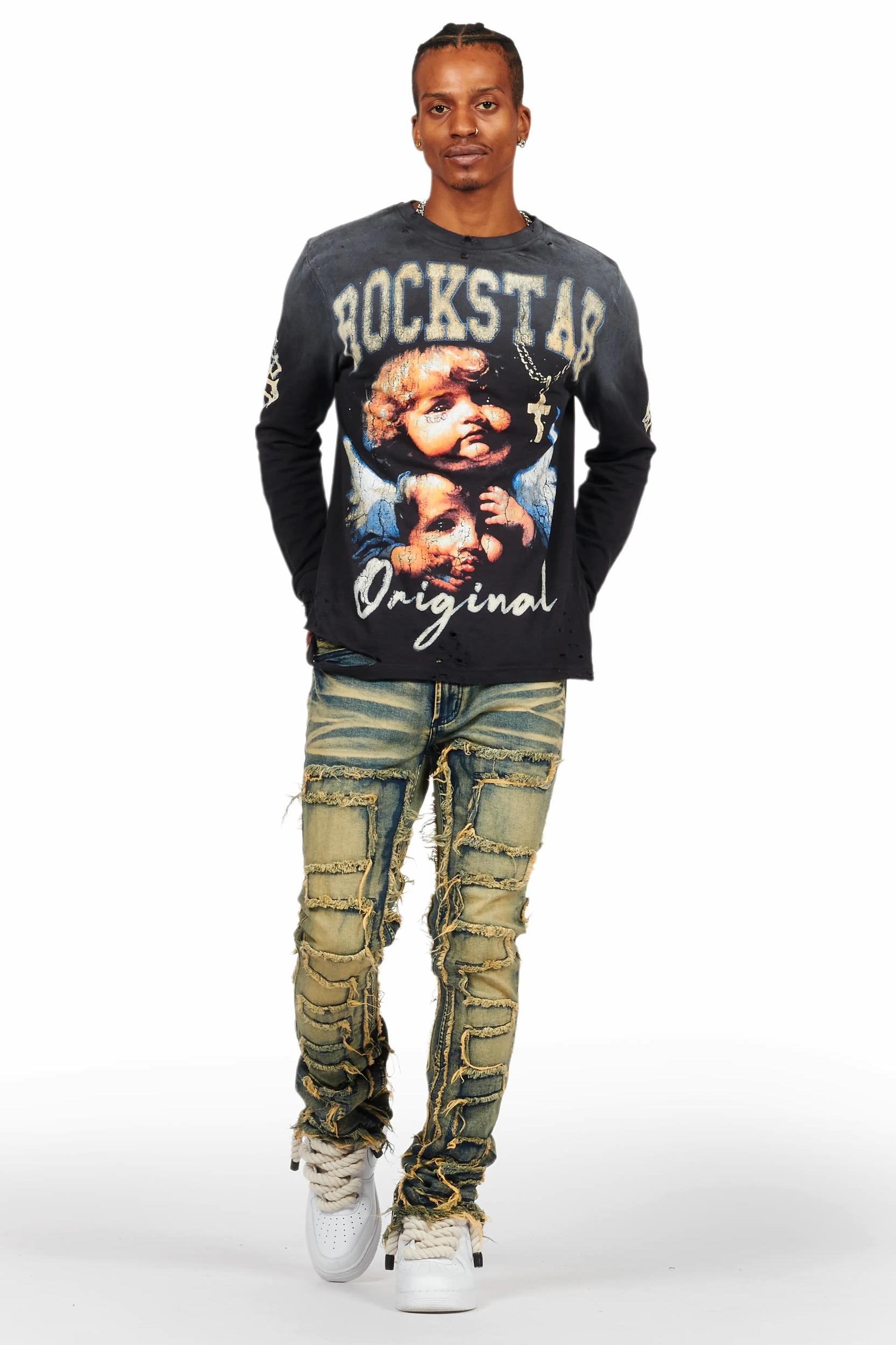 Shake Tint Stacked Flare Jean Male Product Image