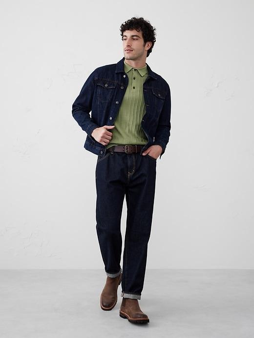 Wide Ribbed Polo Sweater Product Image