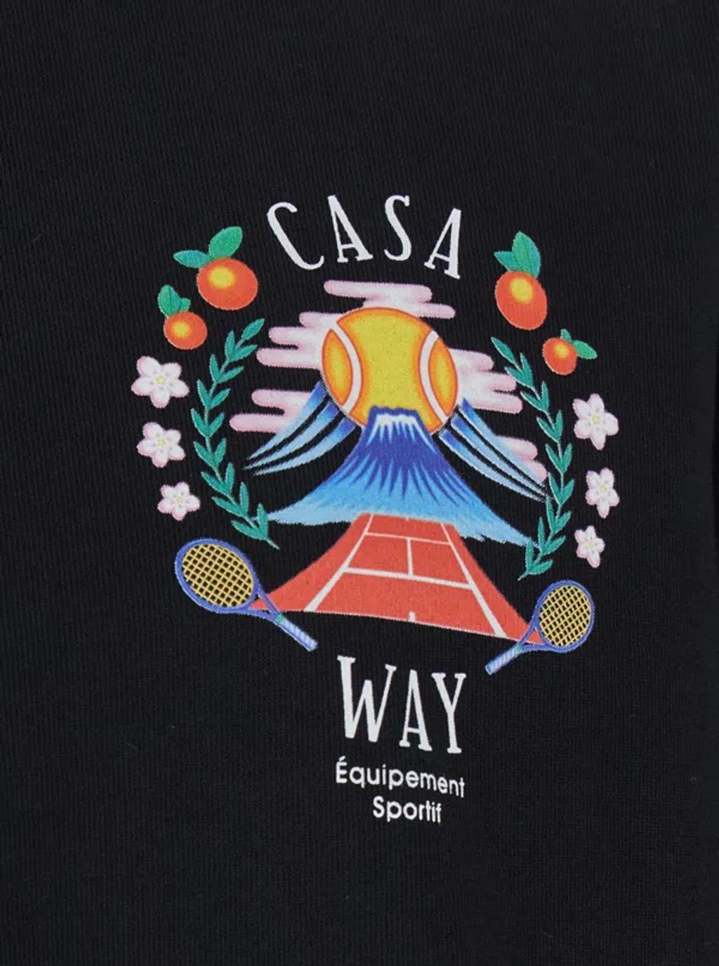 CASABLANCA Mens Casa Way Mountain Brand-print Cotton-jersey T-shirt In Black Product Image
