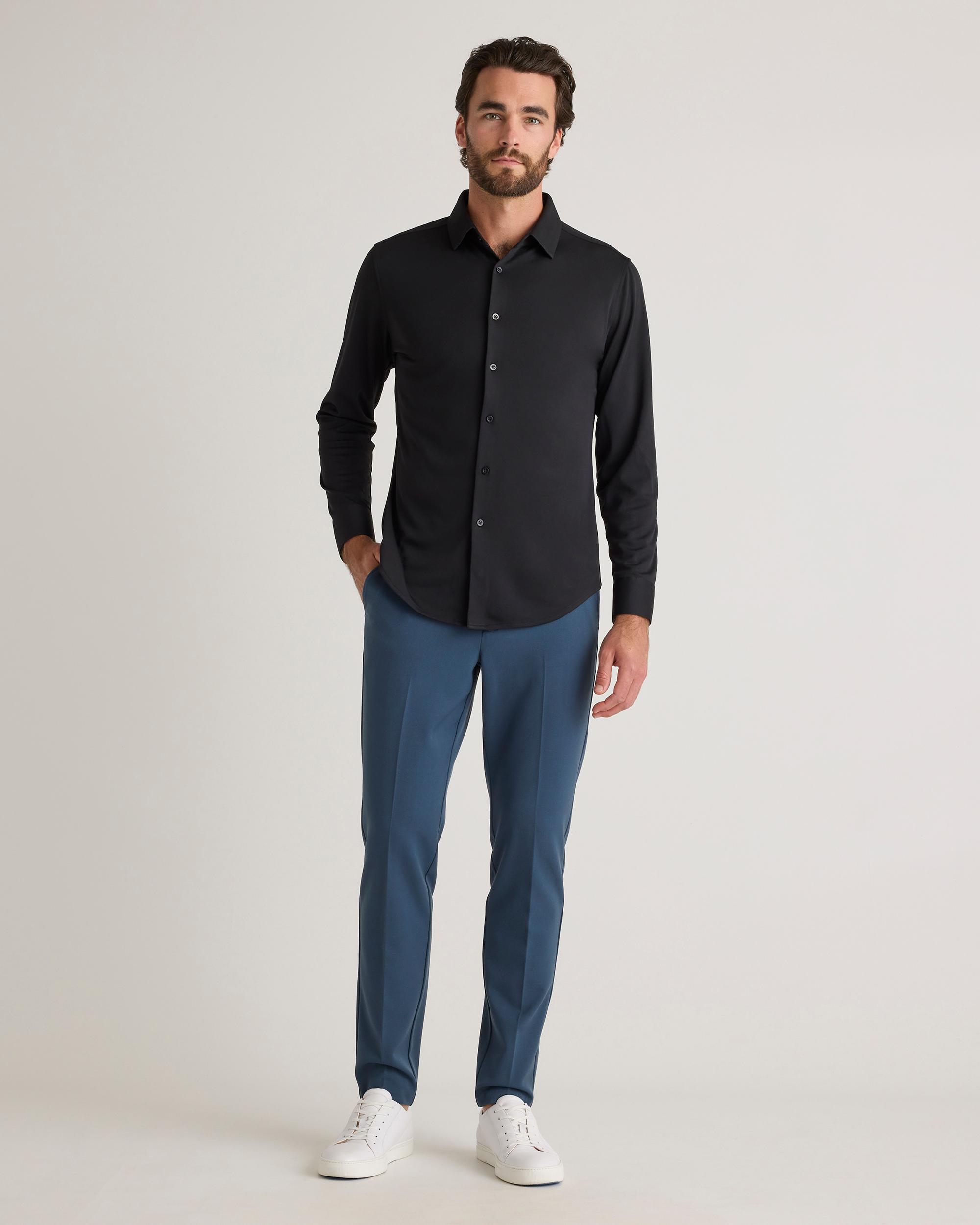 Quince | Men's Commuter Stretch Pique Long Sleeve Button Down 100% Polyester Product Image