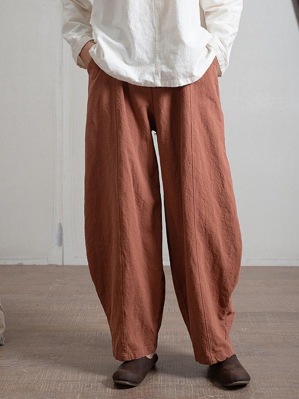 Simple High Waisted Solid Color Wide Leg Pants Product Image