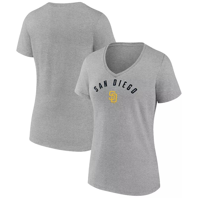 Women's Fanatics Gray San Diego Padres V-Neck T-Shirt,  Product Image