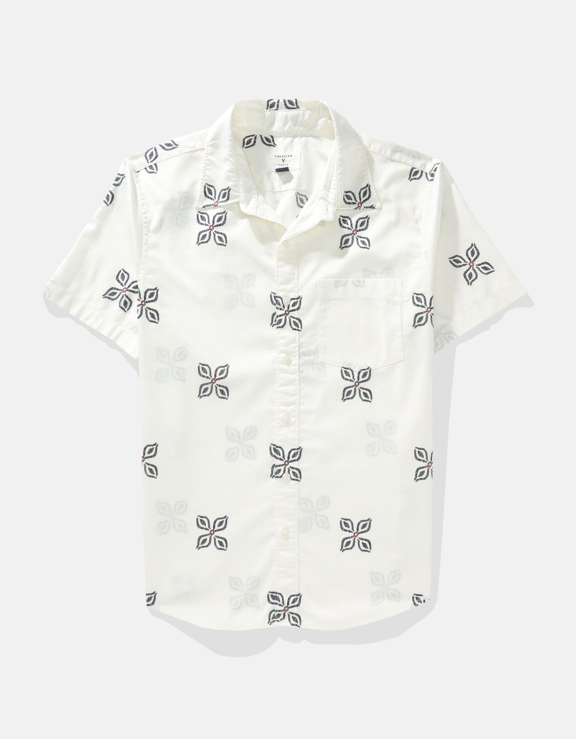 AE Poolside Printed Button-Up Shirt Product Image
