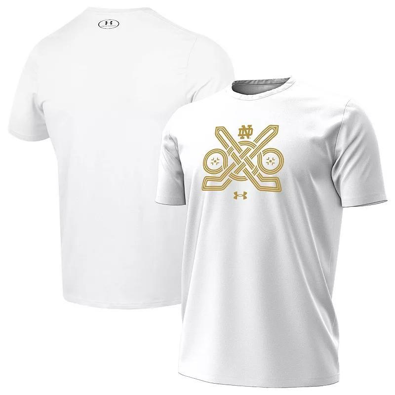 Men's Under Armour White Notre Dame Fighting Irish Ireland Hockey T-Shirt, Size: 2XL Product Image