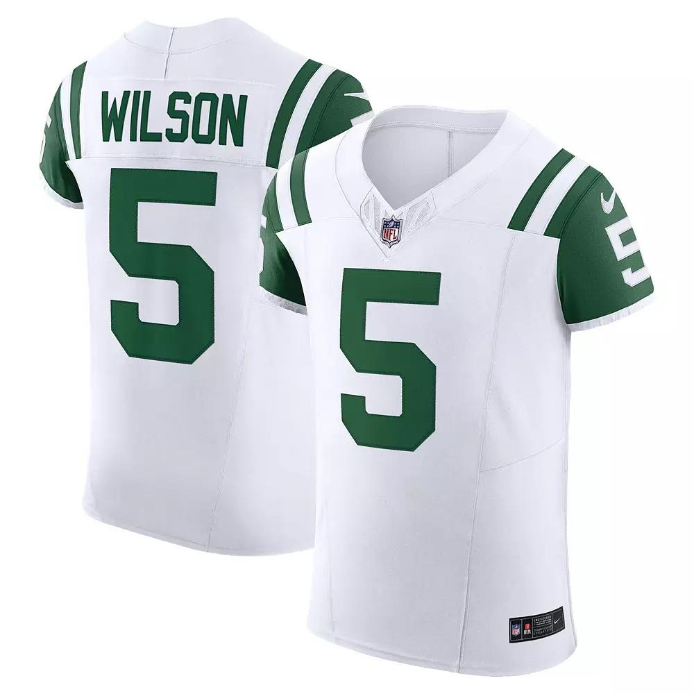 Men's Nike Garrett Wilson White New York Jets Classic Alternate Vapor F.U.S.E. Elite Jersey, Size: 52 Product Image