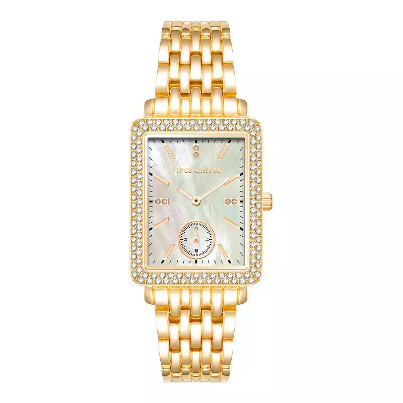 Vince Camuto Women's Mother-of-Pearl Dial Crystal Watch, Size: 29 mm, Gold Tone Product Image