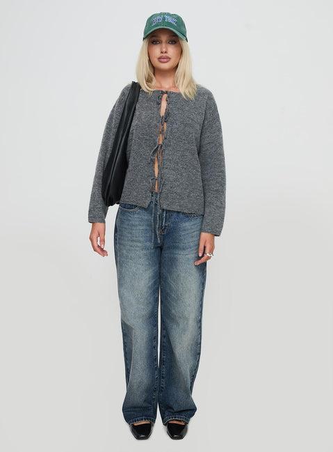 Frosty Knit Cardigan Grey Product Image