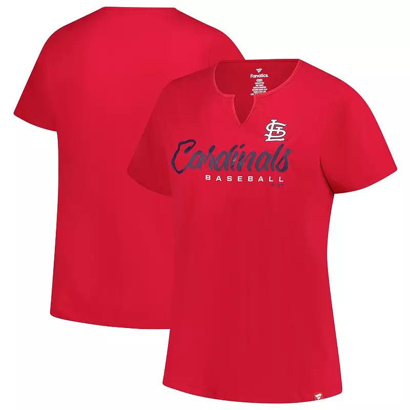 Women's Profile  Red St. Louis Cardinals Wordmark Notch Neck T-Shirt, Size: 4XL Product Image