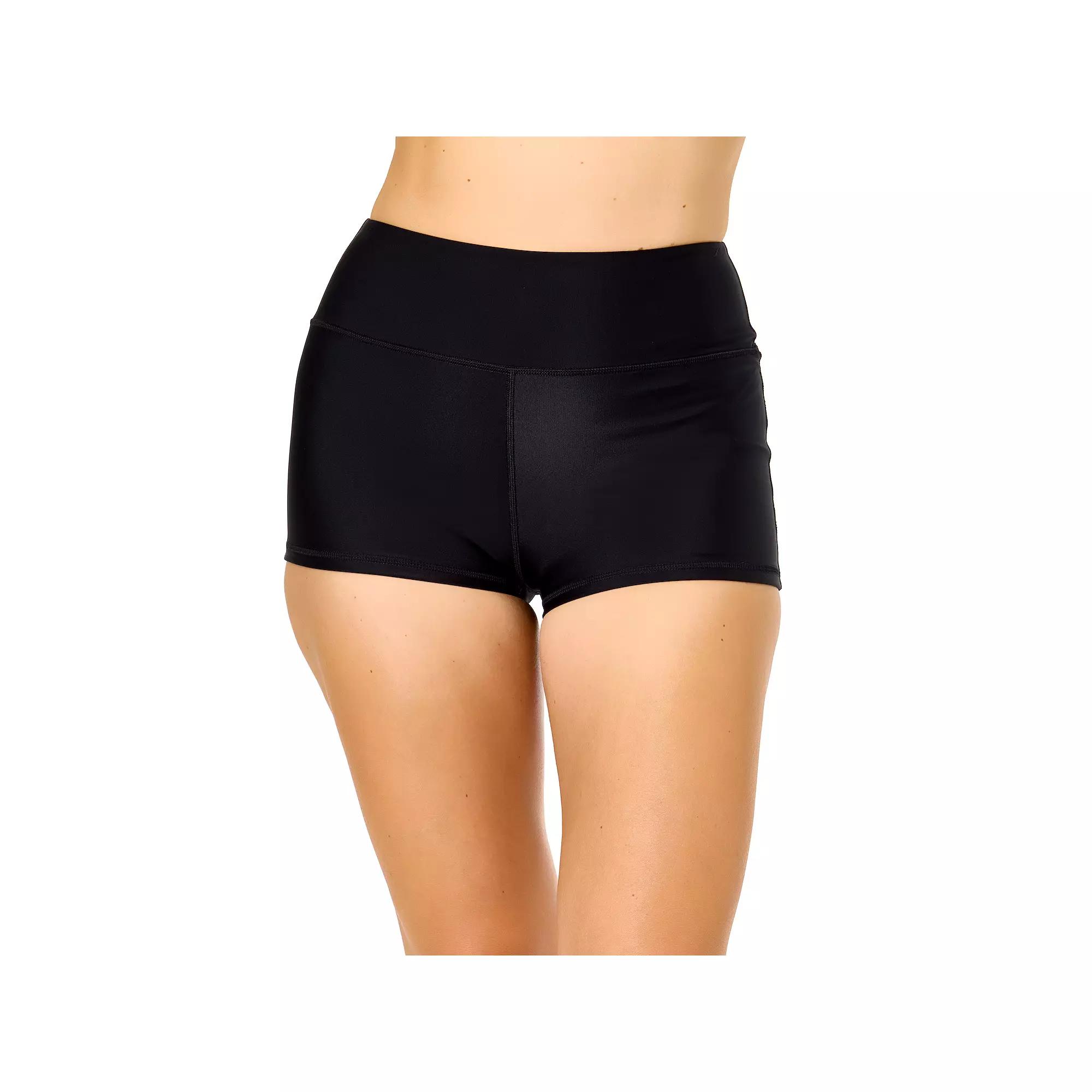 Women's Lands' End High Waist Swim Shorts, Size: Medium, Black Product Image