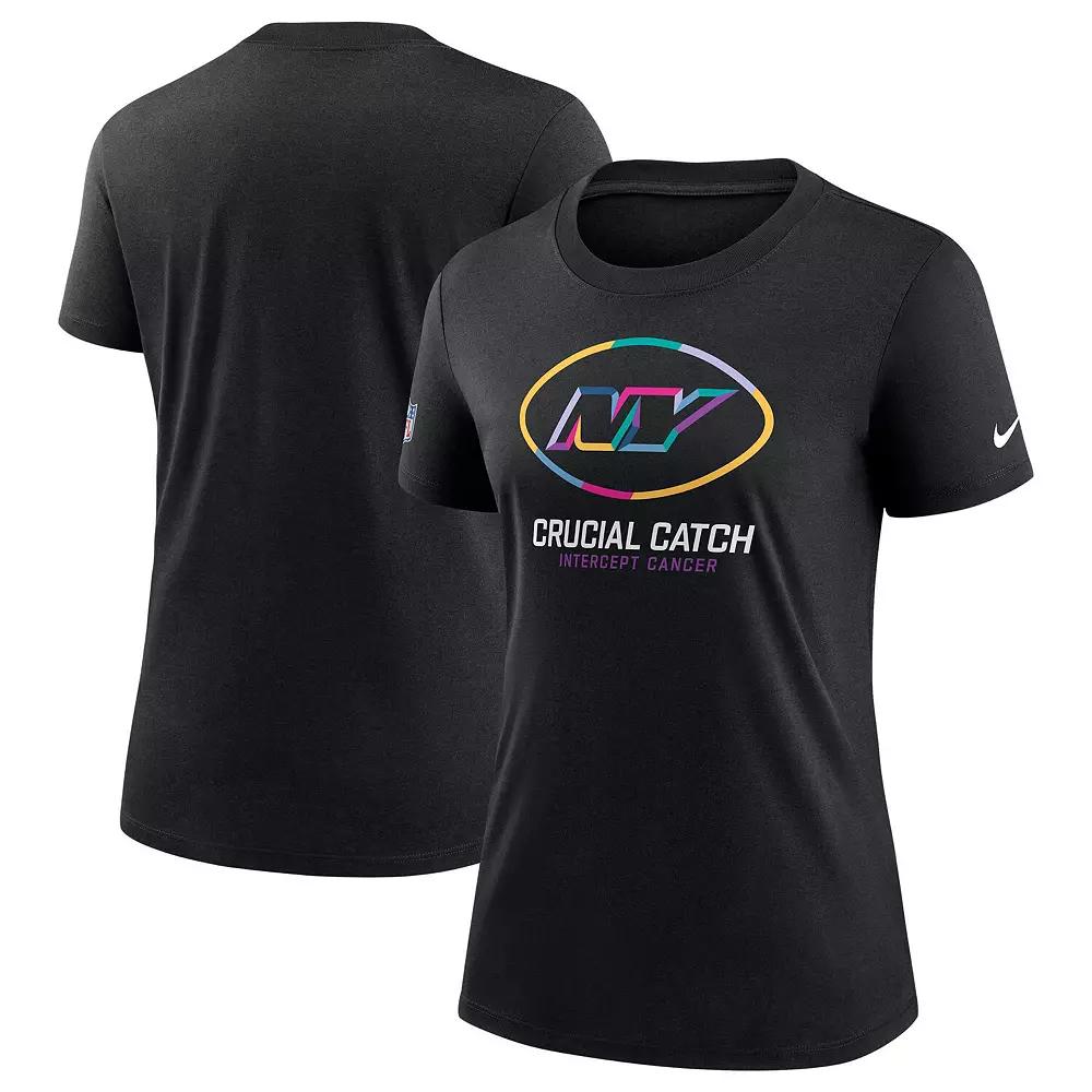 Women's Nike Black New York Jets 2024 NFL Crucial Catch Tri-Blend T-Shirt,  Product Image