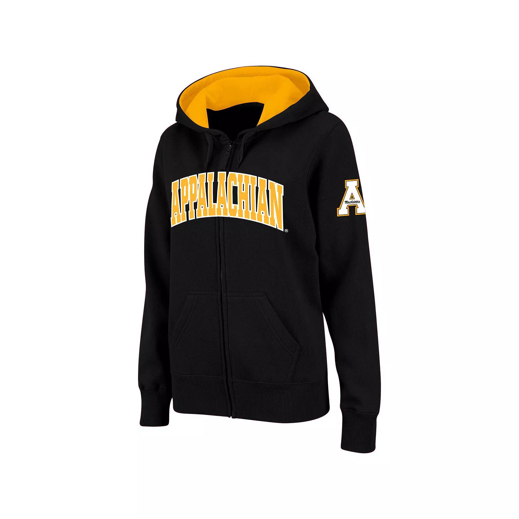 Women's Stadium Athletic Black Appalachian State Mountaineers Arched Name Full-Zip Hoodie,  Product Image
