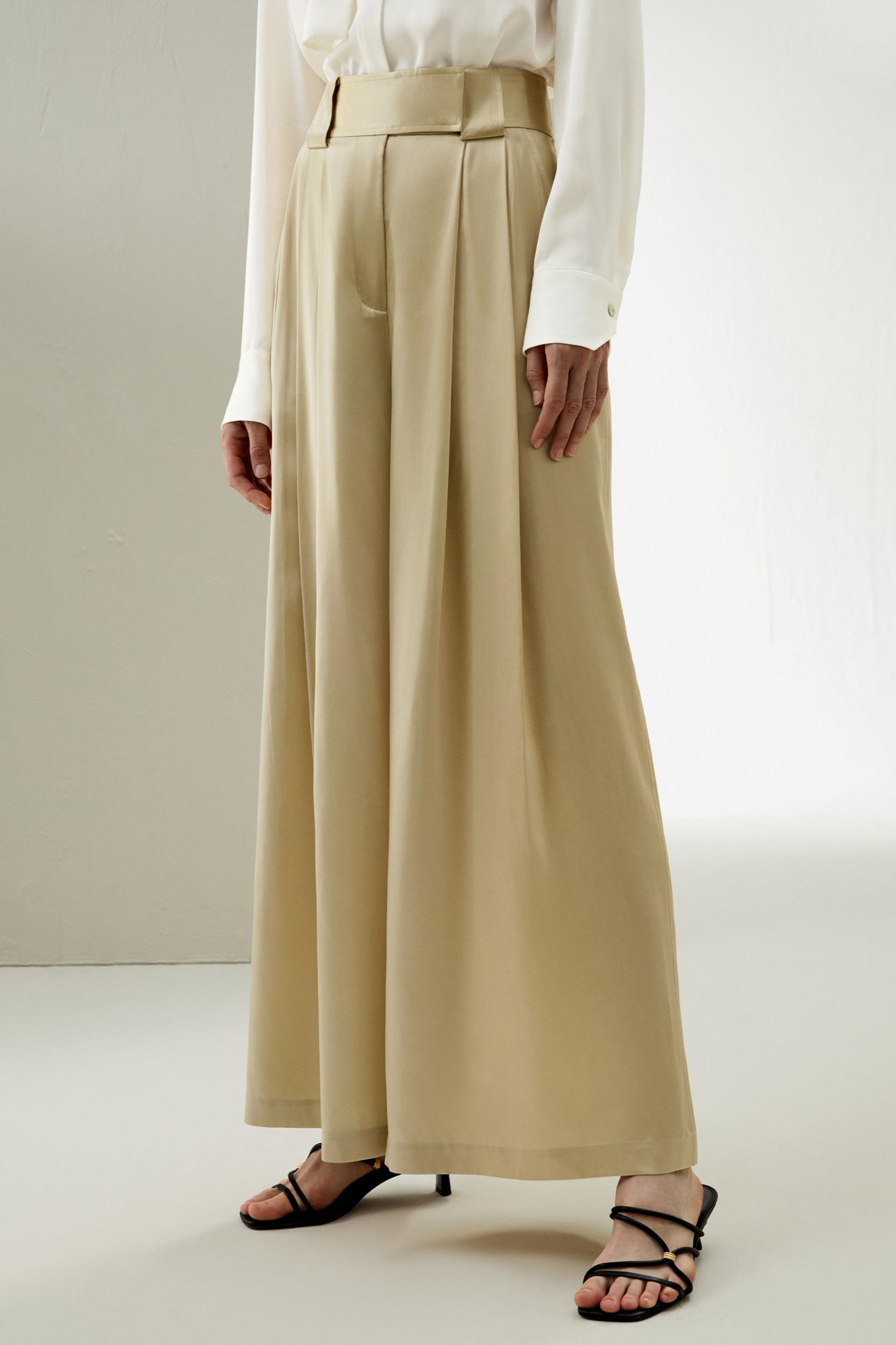 Watershine Silk Wide-Leg Pants Product Image