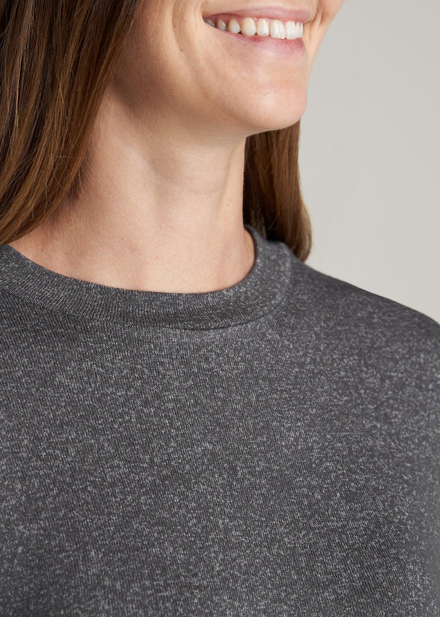 Cozy Lounge Crewneck for Tall Women in Charcoal Mix Product Image