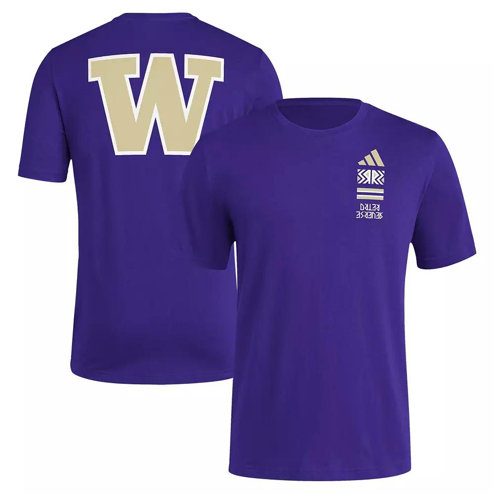 Men's adidas Purple Washington Huskies Reverse Retro Baseball 2 Hit T-Shirt,  Product Image