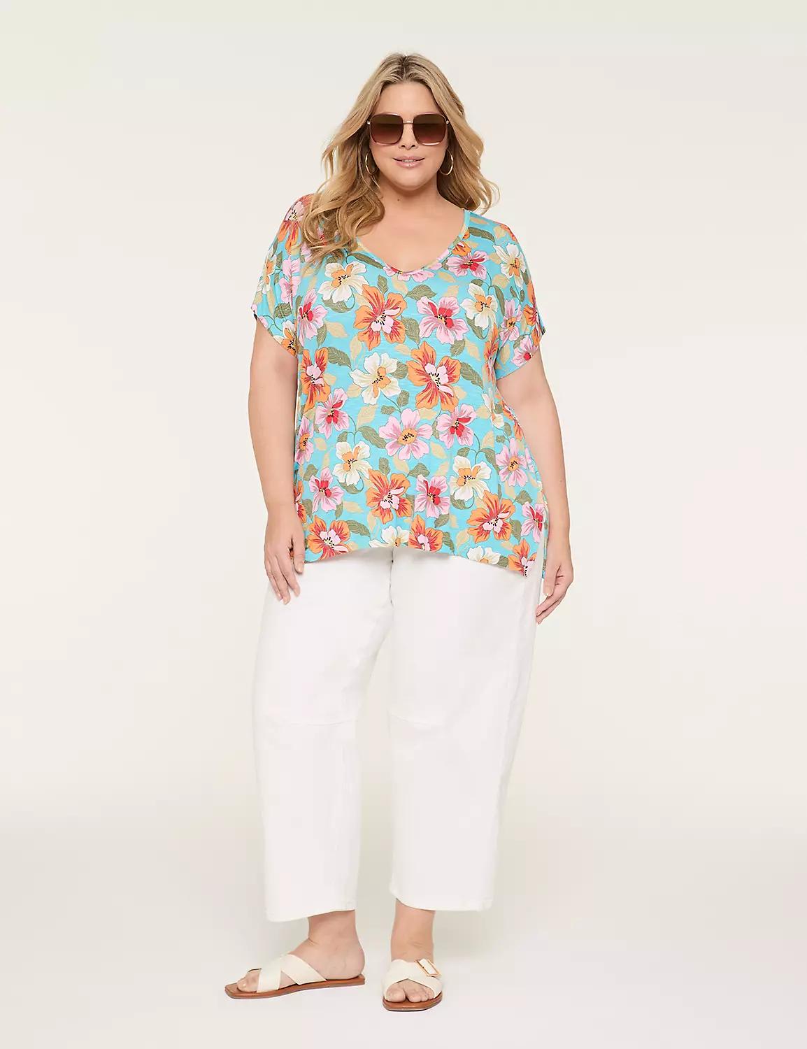 V-Neck Side-Slit Top Product Image