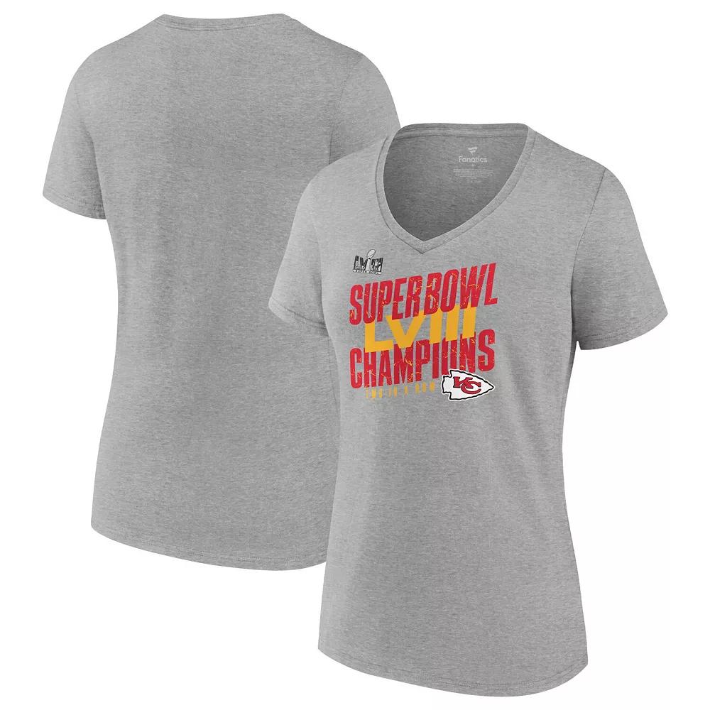 Women's Fanatics Heather Gray Utah Hockey Club Wordmark Logo V-Neck T-Shirt, Size: 3XL, Ute Grey Product Image