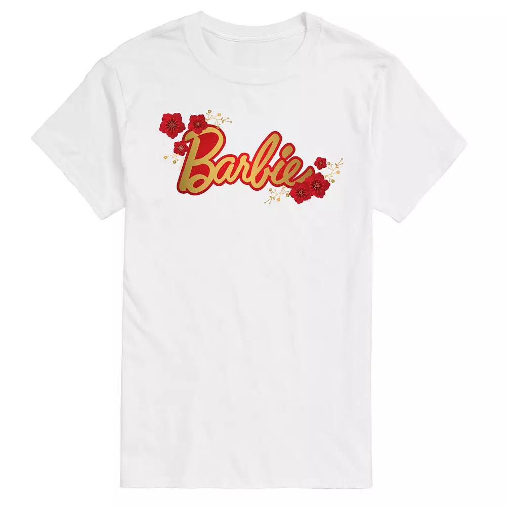 Big & Tall Barbie® Logo Red Floral Graphic Tee, Men's,  Product Image