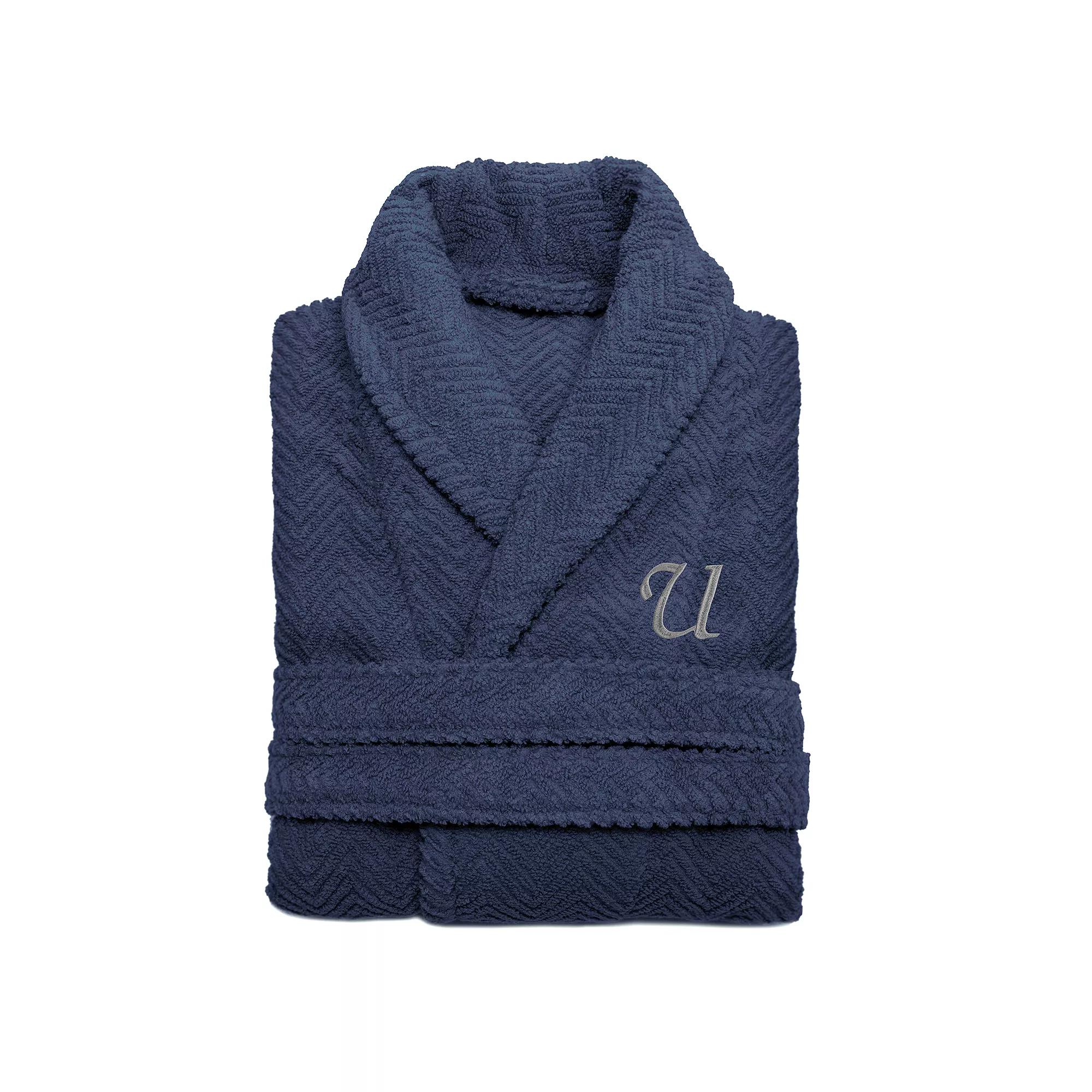 Linum Home Textiles Turkish Cotton Personalized Herringbone Weave Bathrobe, Adult Unisex,  Product Image
