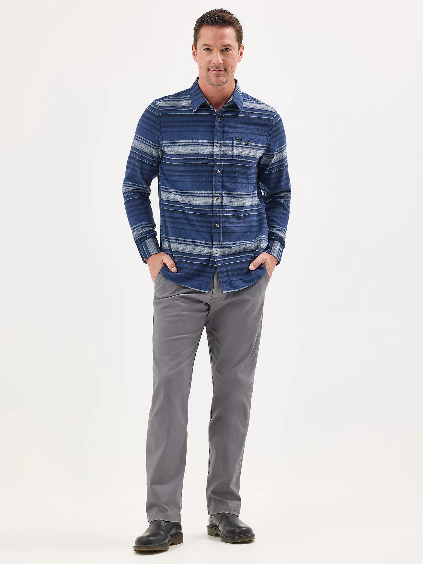 Men's Flannel One-Pocket Stripe Shirt | Men's Tops & Tees | Lee® Product Image