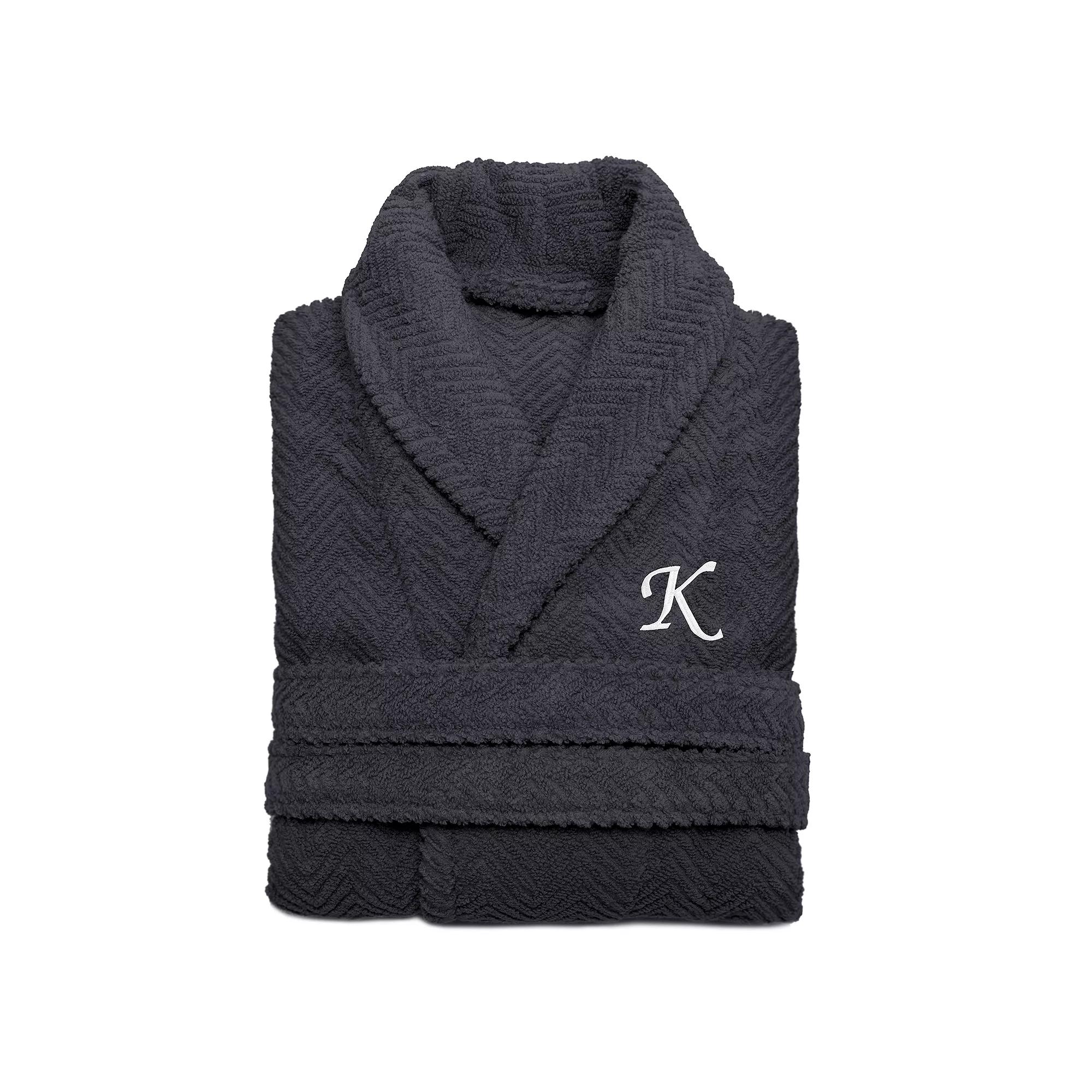 Linum Home Textiles Turkish Cotton Personalized Herringbone Weave Bathrobe, Adult Unisex,  Product Image