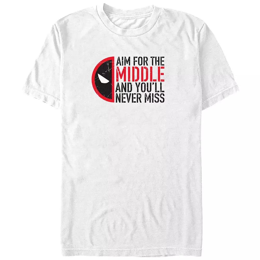 Big & Tall Marvel Deadpool Aim For The Middle And You'll Never Miss Graphic Tee, Men's,  Product Image