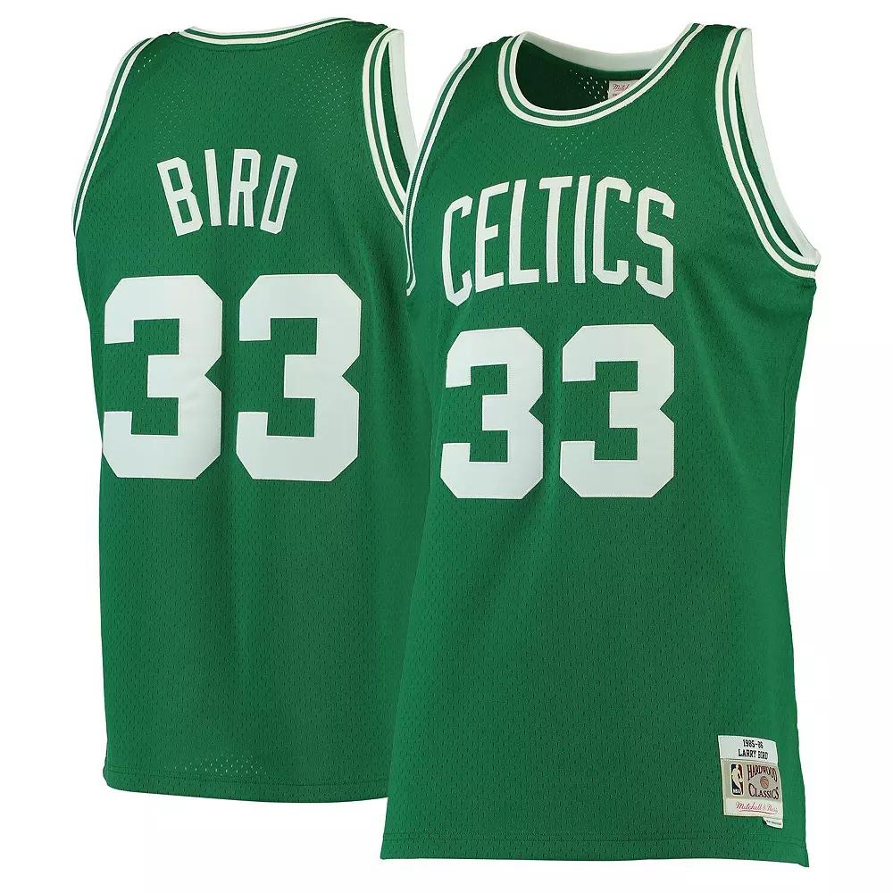 Men's Mitchell & Ness Larry Bird Kelly Green Boston Celtics Hardwood Classics Swingman Jersey, Size: Medium Product Image