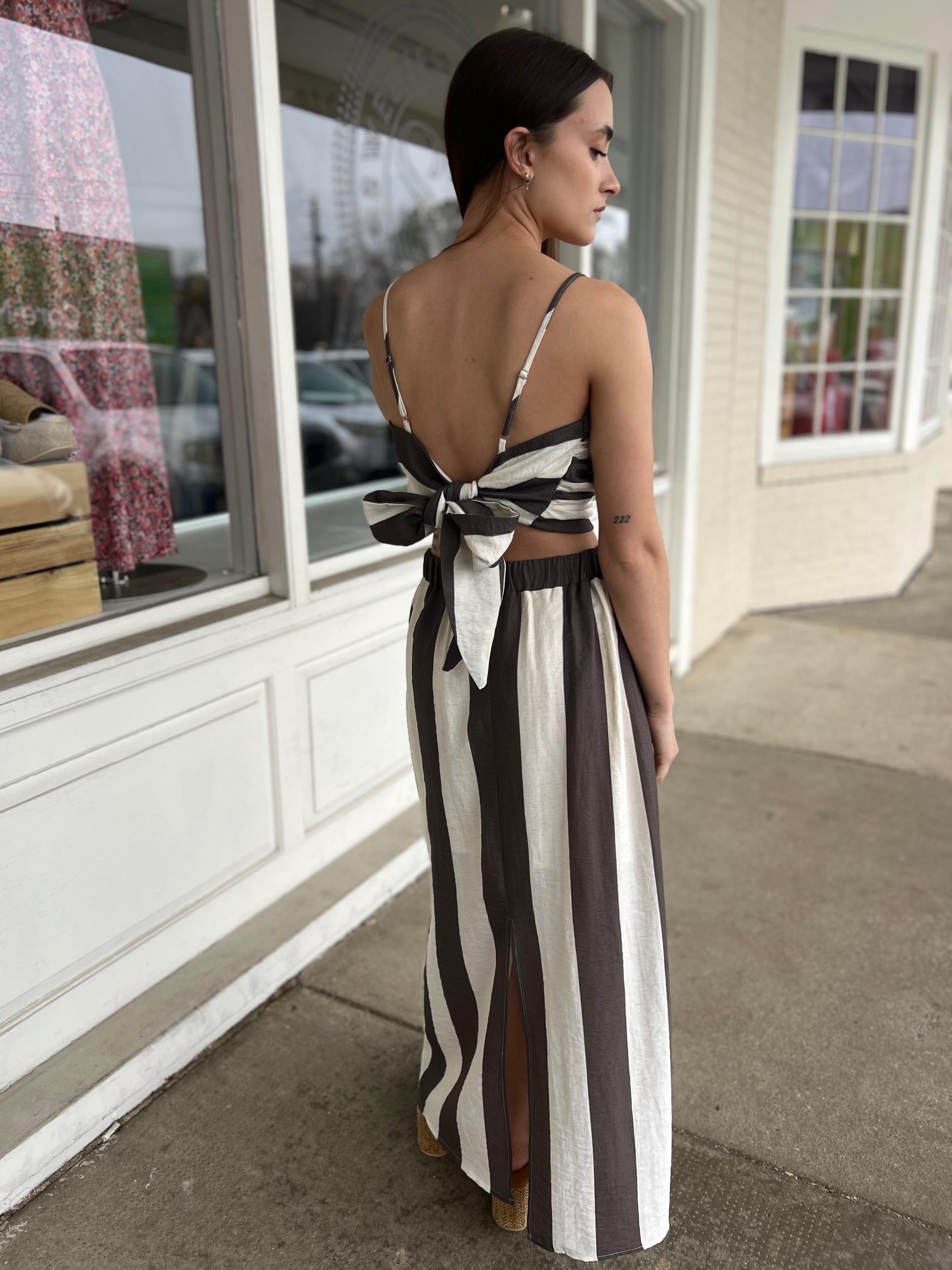 Erin Striped Midi Skirt Product Image