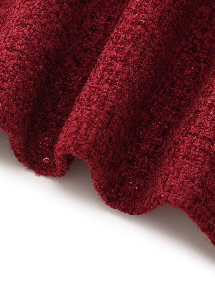 Wool Blend Mini Dress And Knit Top Two-Piece Set Product Image