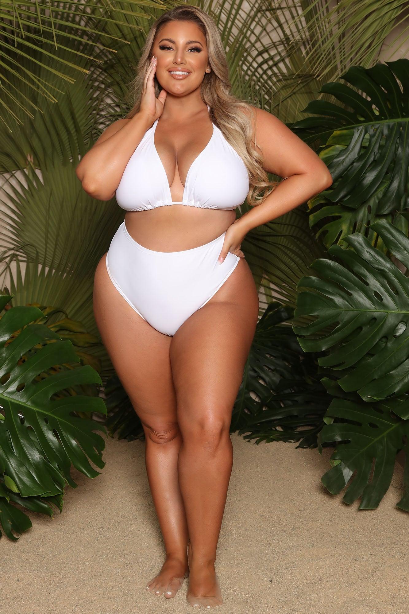 Maui Mix And Match High Cut Cheeky Bikini Bottom - White Product Image