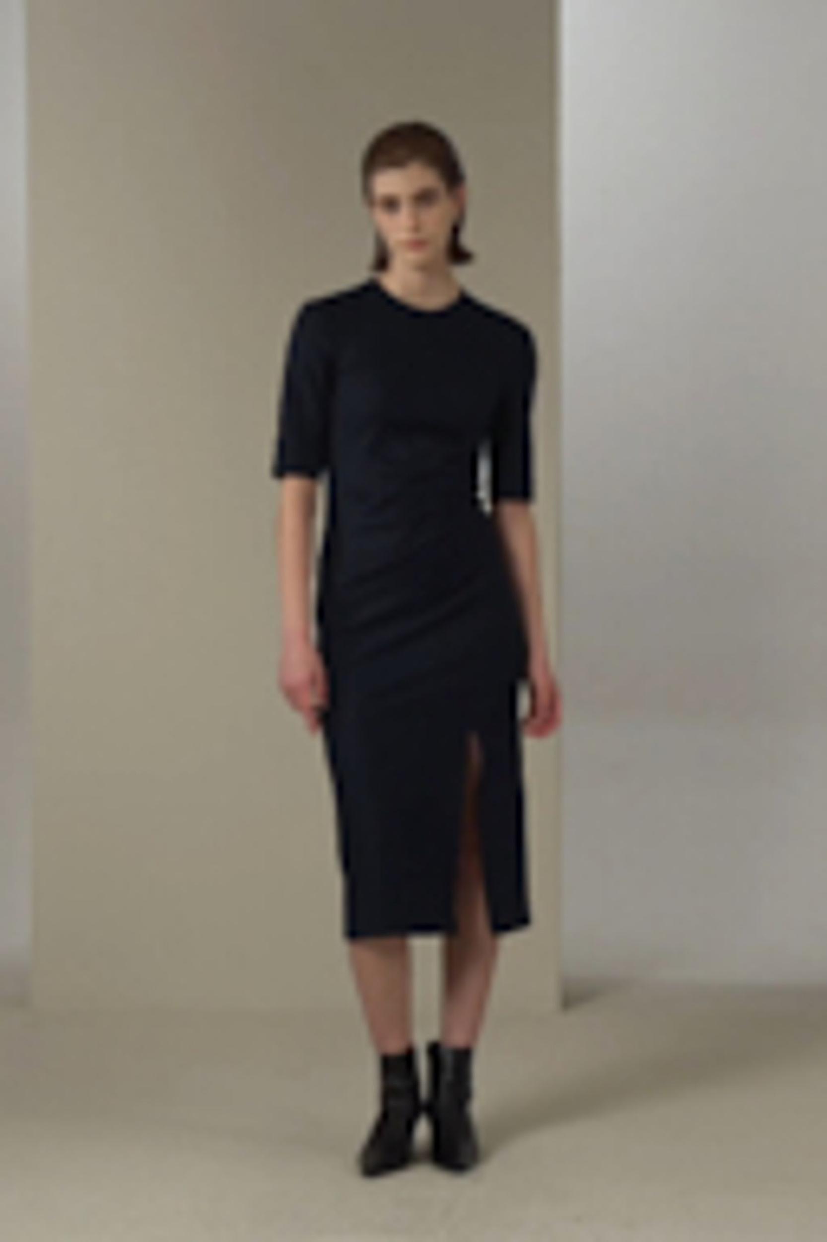 LILYSILK Wool Dress Womens - Navy Blue Merino Wool - Soft Short Sleeve Dress 10 Product Image