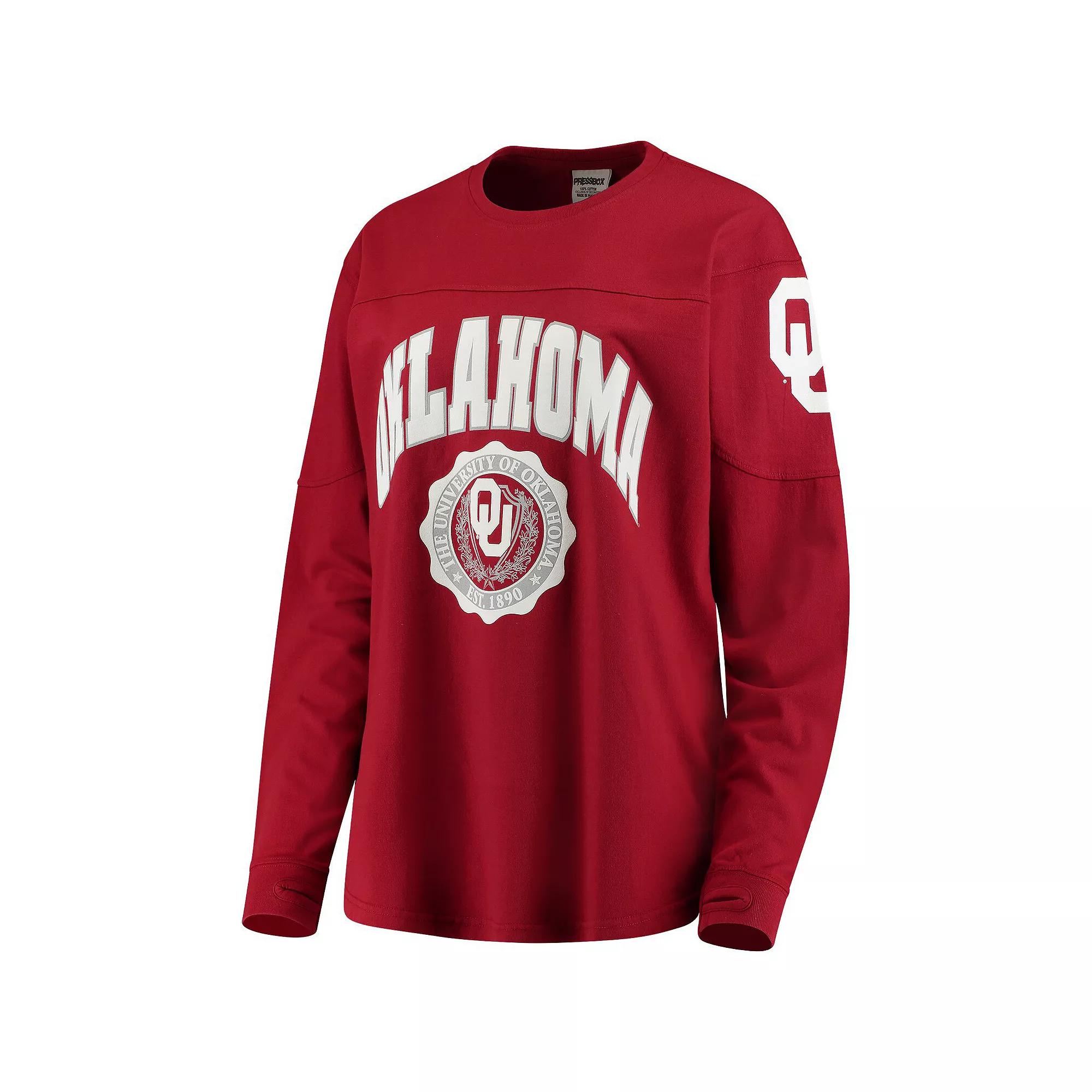 Women's Crimson Oklahoma Sooners Edith Long Sleeve T-Shirt,  Product Image