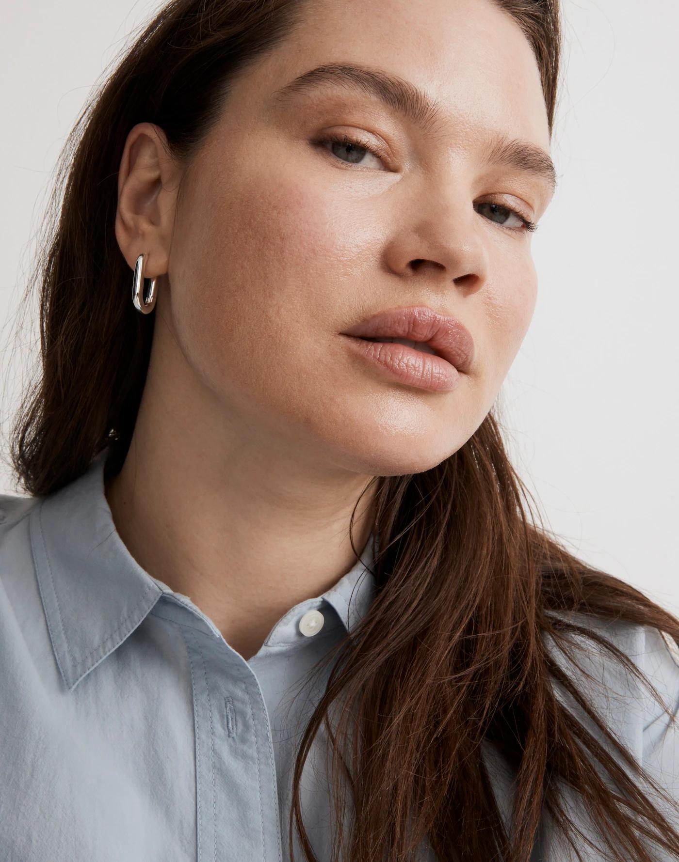 Carabiner Medium Hoop Earrings Product Image