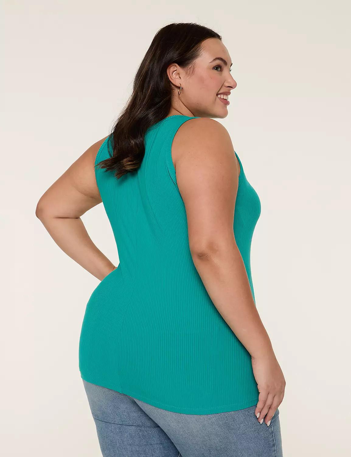 High-Neck Rib Tank Product Image