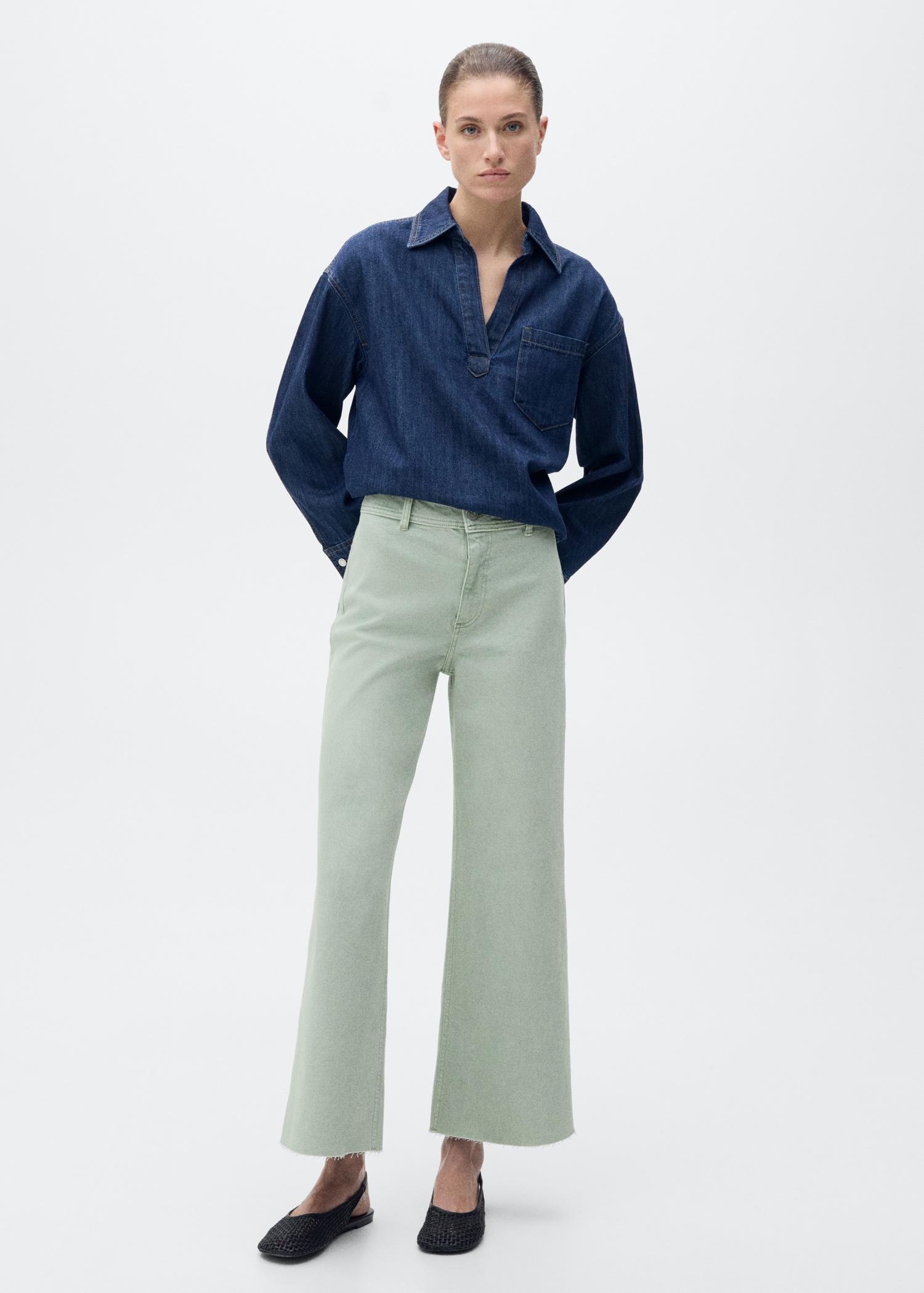 Catherin culotte high-rise jeans - Women | MANGO USA Product Image