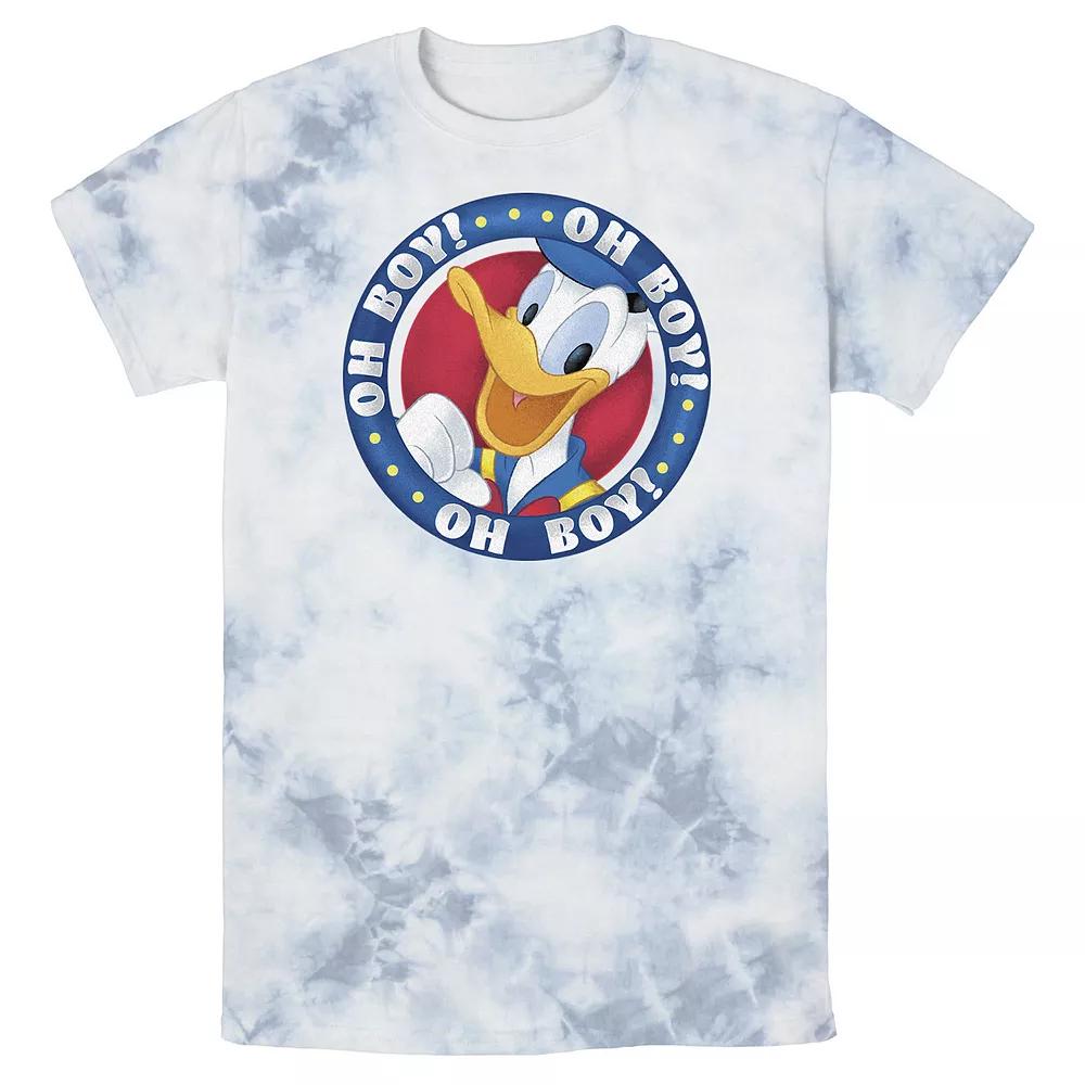 Men's Disney Mickey & Friends Donald Duck Oh Boy Oh Boy Oh Boy Bomabrd Wash Tee, Size: Medium, White Blue Product Image