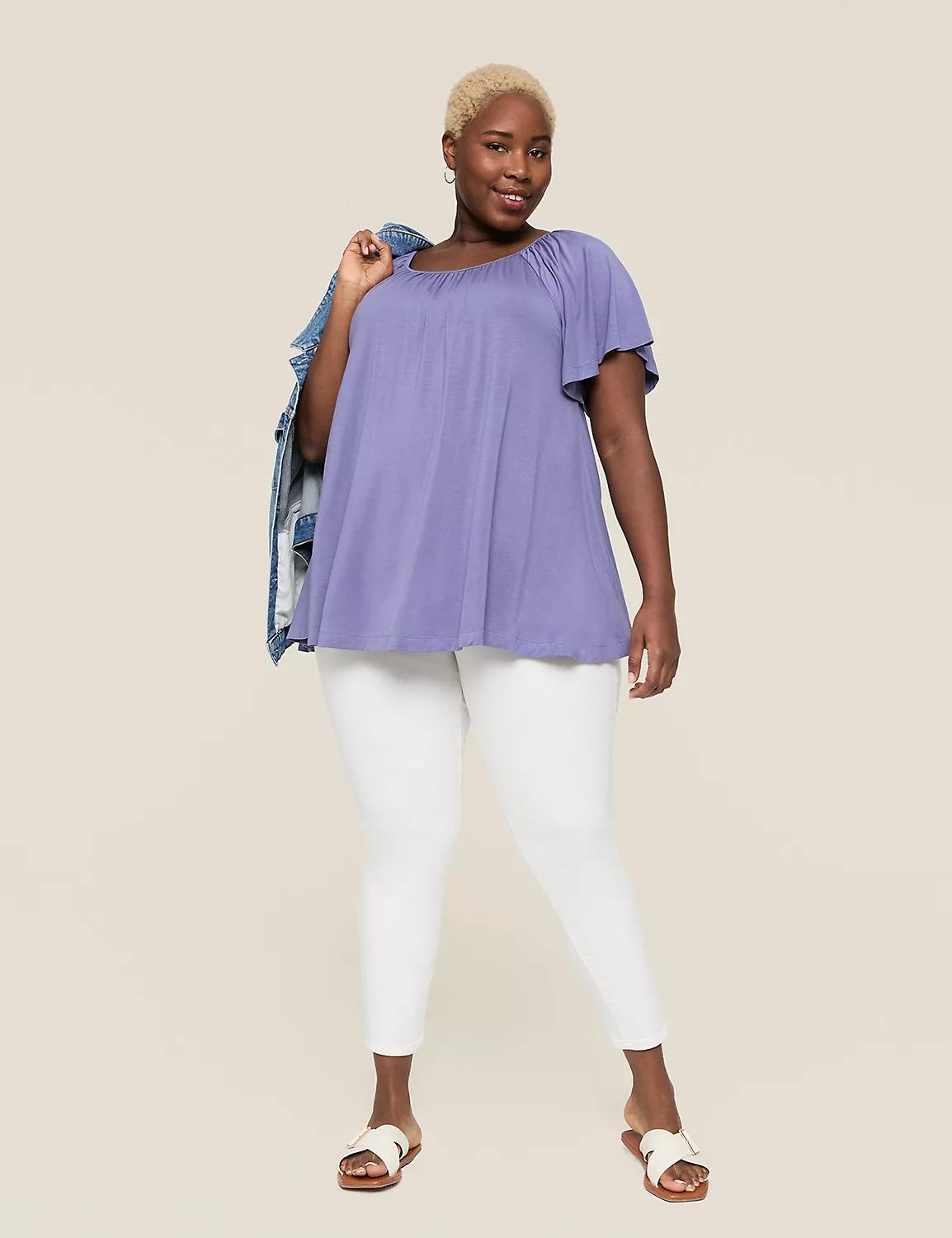 Swing Flutter-Sleeve Boatneck Top Product Image