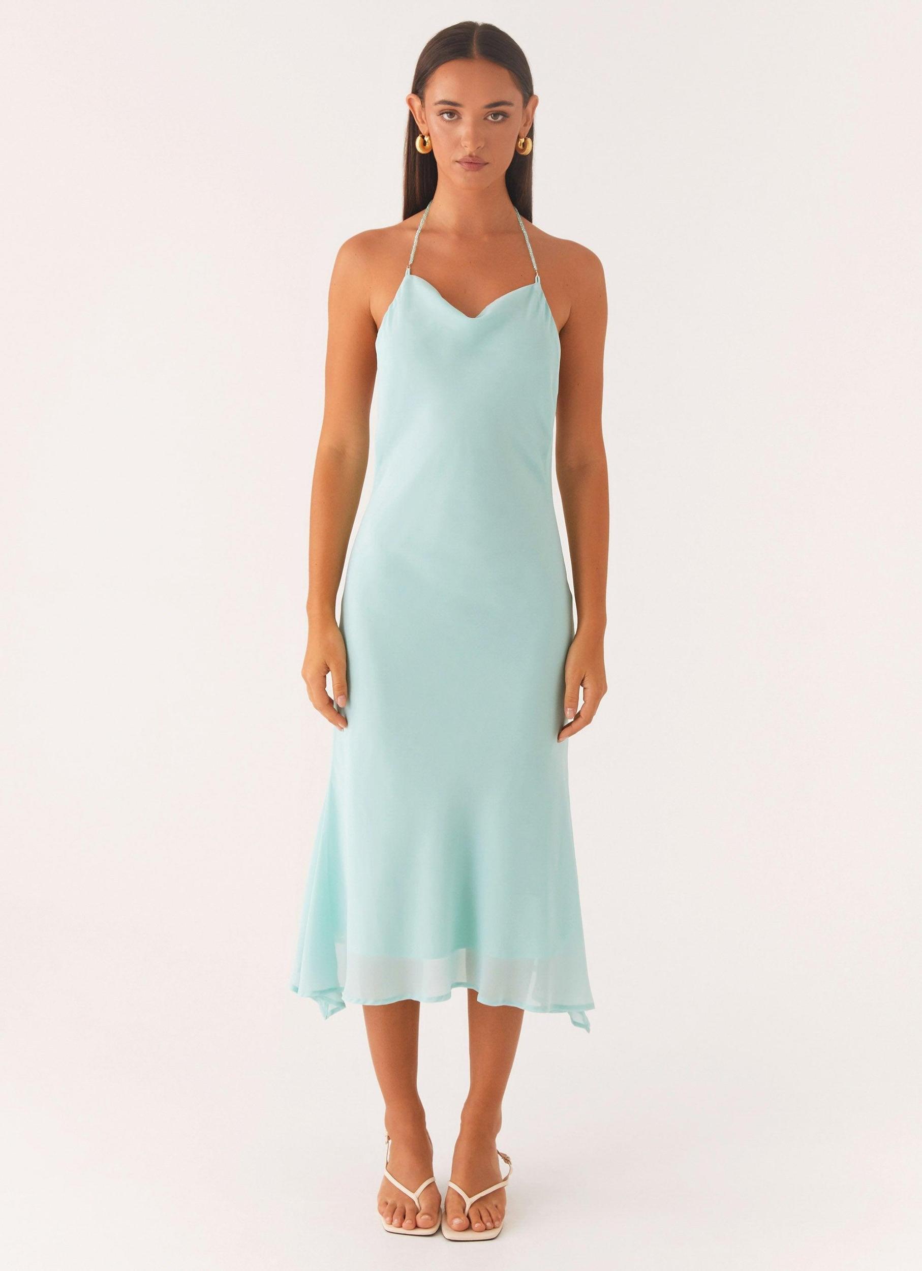 Deep Dive Midi Dress - Pale Blue Product Image